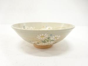 京焼　田中香泉造　金彩色絵　春草　茶碗